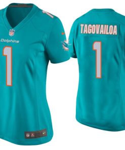 Women's Miami Dolphins #1 Tua Tagovailoa Aqua Stitched Jersey(Run Small)