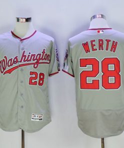Nationals #28 Jayson Werth Grey Flexbase Authentic Collection Stitched MLB Jersey