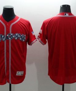 Braves Blank Red Flexbase Authentic Collection Stitched MLB Jersey