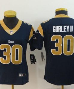 Women's Rams#30 Todd Gurley II Navy Vapor Untouchable Limited Stitched NFL Jersey