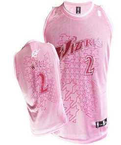 Wizards #2 John Wall Pink Women Fashion Stitched NBA Jersey