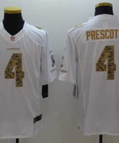 Nike Cowboys #4 Dak Prescott White Men's Stitched NFL Limited Salute To Service Jersey
