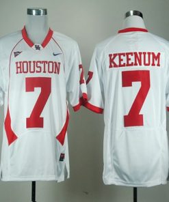 Cougars #7 Case Keenum White C-USA Patch Stitched NCAA Jersey