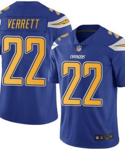 Nike Chargers #22 Jason Verrett Electric Blue Men's Stitched NFL Limited Rush Jersey
