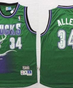Bucks #34 Ray Allen Green Throwback New Stitched NBA Jersey