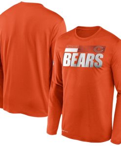 Men's Chicago Bears 2020 Orange Sideline Impact Legend Performance Long Sleeve NFL T-Shirt