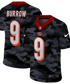 Men's Cincinnati Bengals #9 Joe Burrow 2020 Camo Limited Stitched NFL Jersey
