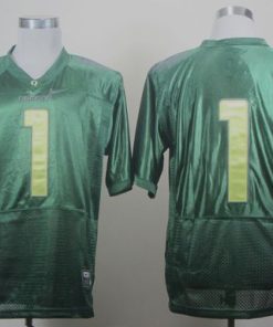 Ducks #1 Fan Green With PAC-12 Patch Stitched NCAA Jersey