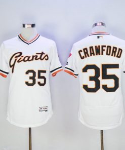 Giants #35 Brandon Crawford White Flexbase Authentic Collection Cooperstown Stitched MLB Jersey