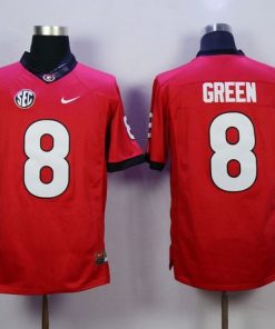 Bulldogs #8 A.J. Green Red Stitched NCAA Jersey