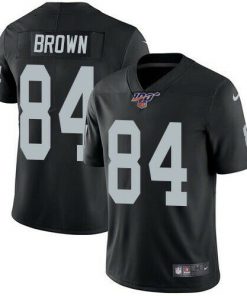 Men's Oakland Raiders 100th #84 Antonio Brown Black Vapor Untouchable Limited Stitched NFL Jersey