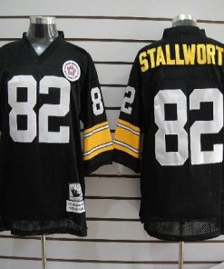 Mitchell And Ness Steelers #82 John Stallworth Black Stitched NFL Jersey
