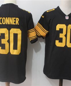 Men's Nike Pittsburgh Steelers #30 James Conner Black Stitched NFL Limited Rush Jersey