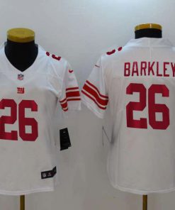 Women's New York Giants #26 Saquon Barkley White 2018 NFL Draft Vapor Untouchable Limited Stitched Jersey