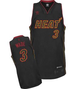 Heat #3 Dwyane Wade Carbon Fiber Fashion Black Stitched NBA Jersey