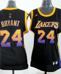 Lakers #24 Kobe Bryant Black Women's Vibe Stitched NBA Jersey