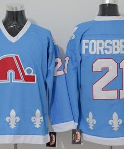 Nordiques #21 Peter Forsberg Light Blue CCM Throwback Stitched NHL Jersey