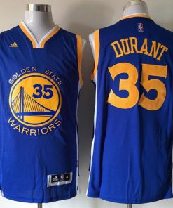 Warriors #35 Kevin Durant Blue Road Stitched NBA Jersey