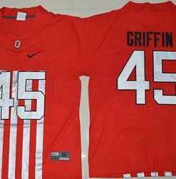 Buckeyes #45 Archie Griffin Red Alternate Elite Stitched NCAA Jersey
