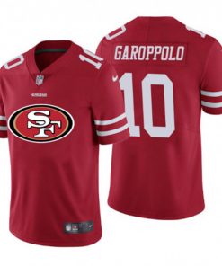 Men's San Francisco 49ers #10 Jimmy Garoppolo Red 2020 Team Big Logo Limited Stitched Jersey