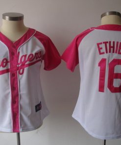 Women's Los Angeles Dodgers #16 Andre Ethier Pink Splash Fashion Stitched MLB Jersey