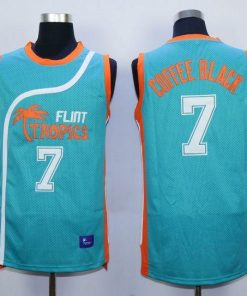 Flint Tropics #7 Coffee Black Blue Semi-Pro Movie Stitched Basketball Jersey