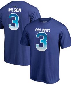 Seahawks Russell Wilson AFC Pro Line 2018 NFL Pro Bowl Royal T-Shirt
