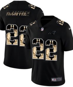 Men's Carolina Panthers #22 Christian McCaffrey 2019 Black Statue Of Liberty Limited Stitched NFL Jersey