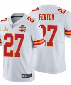Men's Kansas City Chiefs #27 Rashad Fenton White 2021 Super Bowl LV Limited Stitched NFL Jersey