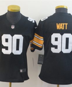 Women's Pittsburgh Steelers #90 T. J. Watt Black Vapor Untouchable Limited Stitched NFL Jersey(Run Small)