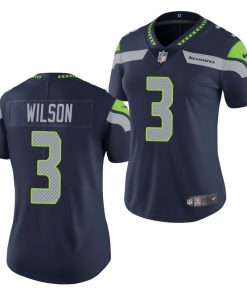 Women's Seattle Seahawks #3 Russell Wilson Navy Untouchable Limited Stitched Jersey