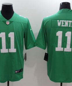 Men's Philadelphia Eagles #11 Carson Wentz Green Vapor Untouchable Player Limited Jersey