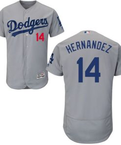 Dodgers #14 Enrique Hernandez Grey Flexbase Authentic Collection Stitched MLB Jersey