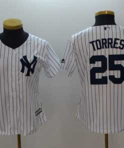 Women's New York Yankees #25 Gleyber Torres White Cool Base Stitched MLB Jersey