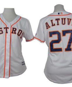 Astros #27 Jose Altuve White Home Women's Stitched MLB Jersey