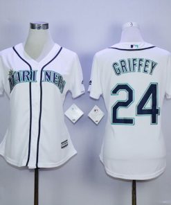 Mariners #24 Ken Griffey White Women's Fashion Stitched MLB Jersey