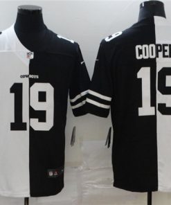 Men's Dallas Cowboys #19 Amari Cooper Black White Split 2020 Stitched Jersey