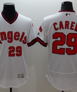 Angels of Anaheim #29 Rod Carew White Flexbase Authentic Collection Cooperstown  Stitched MLB Jersey