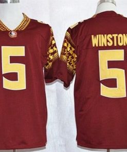 Seminoles #5 Jameis Winston Red Stitched NCAA Limited Jersey