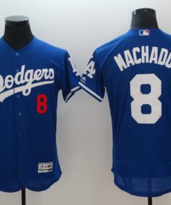 Men's Los Angeles Dodgers #8 Manny Machado Blue Flexbase Stitched MLB Jersey