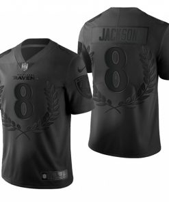 Men's Baltimore Ravens #8 Lamar Jackson Black Stitched NFL Jersey