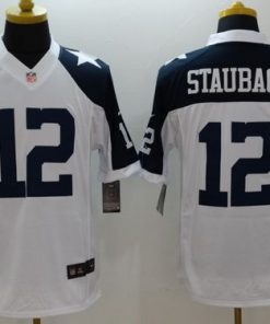 Nike Cowboys #12 Roger Staubach White Thanksgiving Throwback Men's Stitched NFL Limited Jersey