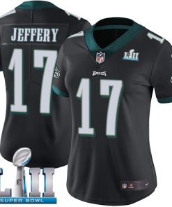 Women's Philadelphia Eagles  #17 Alshon Jeffery Black  Super Bowl LII Bound Patch Game Event Stitched NFL Jersey