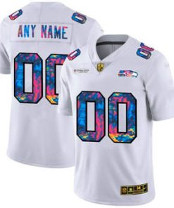 Men's Seattle Seahawks ACTIVE PLAYER Custom 2020 White Crucial Catch Limited Stitched NFL Jersey