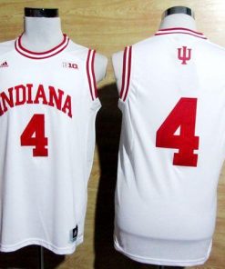 Hoosiers #4 Victor Oladipo White Big 10 Patch Basketball Stitched NCAA Jersey