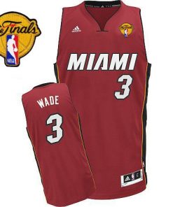 Heat Finals Patch #3 Dwyane Wade Revolution 30 Red Stitched NBA Jersey