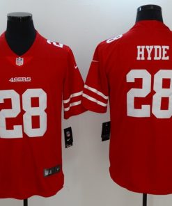 Men's San Francisco 49ers #28 Carlos Hyde Nike Scarlet Vapor Untouchable Limited Stitched NFL Jersey