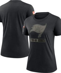 Women's Tampa Bay Buccaneers 2020 Black Salute To Service Performance NFL T-Shirt (Run Small)