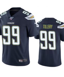 Men's Los Angeles Chargers #99 Jerry Tillery Navy 2019 100th Season Vapor Untouchable Limited Stitched NFL Jersey