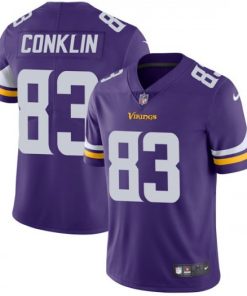 Men's Minnesota Vikings #Tyler Conklin Purple Vapor Untouchable Limited Stitched NFL Jersey